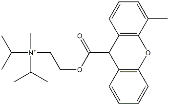 N-Isopropyl-N-methyl-N-[2-[[(4-methyl-9H-xanthen-9-yl)carbonyl]oxy]ethyl]-2-propanaminium Struktur