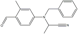 2-Methyl-4-[N-benzyl-N-(1-cyanoethyl)amino]benzaldehyde Struktur