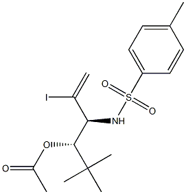 Acetic acid (1S,2S)-1-tert-butyl-2-(tosylamino)-3-iodo-3-butenyl ester Struktur