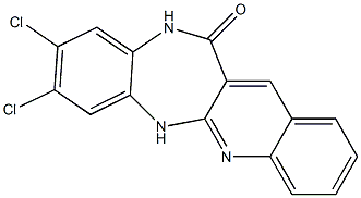 8,9-Dichloro-6H-quino[2,3-b][1,5]benzodiazepin-12(11H)-one Struktur