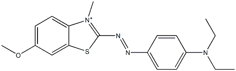 2-[4-(N,N-Diethylamino)phenylazo]-3-methyl-6-methoxybenzothiazol-3-ium Struktur