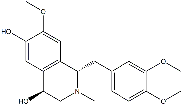 (1S,4S)-1,2,3,4-Tetrahydro-2-methyl-1-(3,4-dimethoxybenzyl)-7-methoxyisoquinoline-4,6-diol Struktur