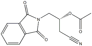 Acetic acid (R)-1-(cyanomethyl)-2-[(1,3-dihydro-1,3-dioxo-2H-isoindol)-2-yl]ethyl ester Struktur