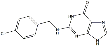 2-(4-Chlorobenzylamino)-9H-purin-6(1H)-one Struktur