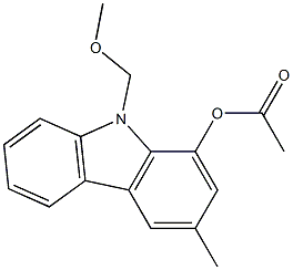 1-Acetoxy-9-(methoxymethyl)-3-methyl-9H-carbazole Struktur