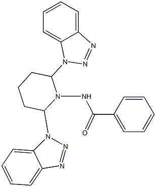 1-(Benzoylamino)-2,6-bis(1H-benzotriazol-1-yl)piperidine Struktur