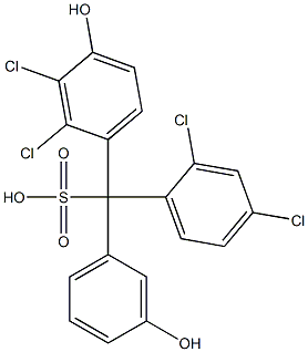 (2,4-Dichlorophenyl)(2,3-dichloro-4-hydroxyphenyl)(3-hydroxyphenyl)methanesulfonic acid Struktur