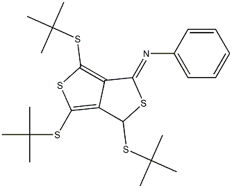 N-Phenyl-3,4,6-tris(tert-butylthio)-1H,3H-thieno[3,4-c]thiophen-1-imine Struktur