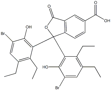 1,1-Bis(5-bromo-2,3-diethyl-6-hydroxyphenyl)-1,3-dihydro-3-oxoisobenzofuran-5-carboxylic acid Struktur