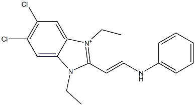 5,6-Dichloro-1,3-diethyl-2-[2-(phenylamino)ethenyl]-1H-benzimidazol-3-ium Struktur