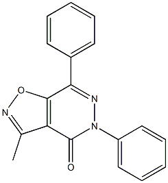 3-Methyl-5-phenyl-7-phenylisoxazolo[4,5-d]pyridazin-4(5H)-one Struktur