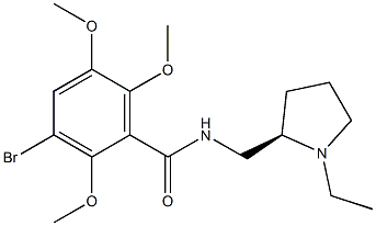 3-Bromo-2,5,6-trimethoxy-N-[[(2R)-1-ethylpyrrolidin-2-yl]methyl]benzamide Struktur