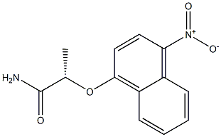 [S,(+)]-2-[(4-Nitro-1-naphtyl)oxy]propionamide Struktur