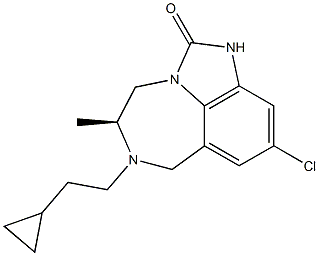 [5S,(+)]-9-Chloro-4,5,6,7-tetrahydro-5-methyl-6-(2-cyclopropylethyl)imidazo[4,5,1-jk][1,4]benzodiazepine-2(1H)-one Struktur