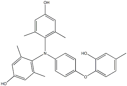 N,N-Bis(4-hydroxy-2,6-dimethylphenyl)-4-(2-hydroxy-4-methylphenoxy)benzenamine Struktur