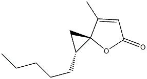 (2R,2'R)-3-Methyl-2'-pentylspiro[furan-2(5H),1'-cyclopropan]-5-one Struktur