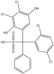 (2,5-Dichlorophenyl)(3,4-dichloro-2,5-dihydroxyphenyl)phenylmethanesulfonic acid Struktur