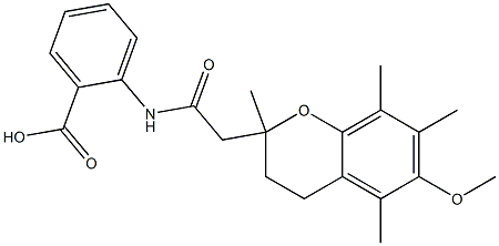 N-[[(3,4-Dihydro-6-methoxy-2,5,7,8-tetramethyl-2H-1-benzopyran)-2-yl]acetyl]anthanilic acid Struktur