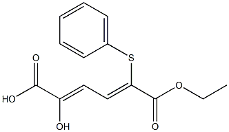 5-Hydroxy-2-phenylthio-2,4-hexadienedioic acid 1-ethyl ester Struktur