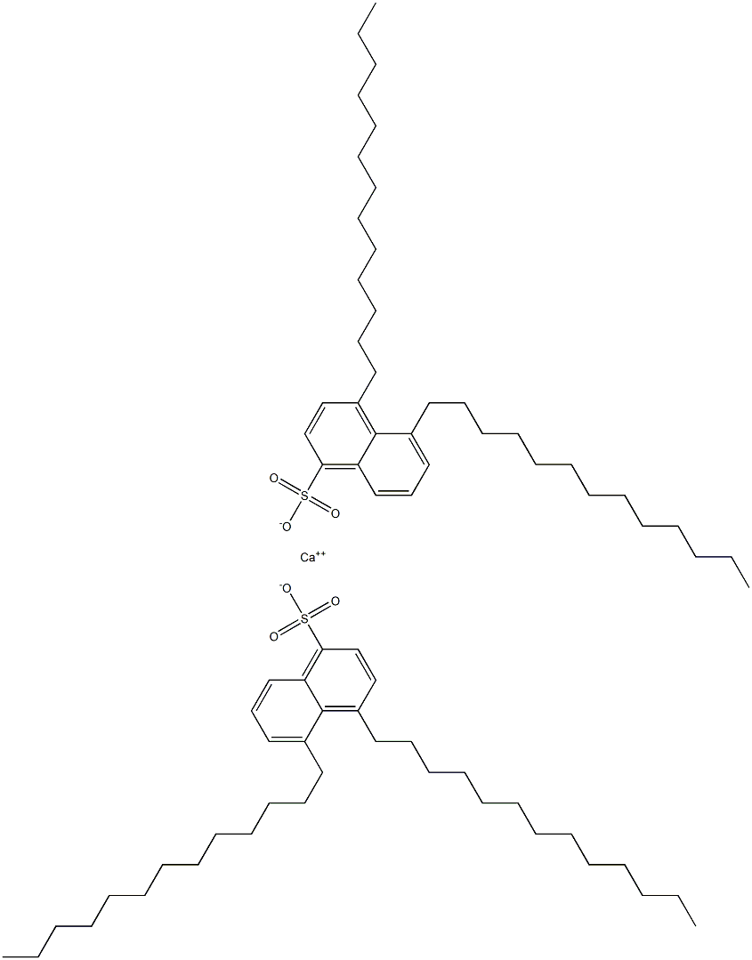 Bis(4,5-ditridecyl-1-naphthalenesulfonic acid)calcium salt Struktur