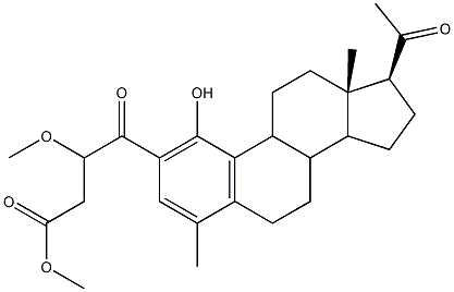 4-[1-Hydroxy-4-methyl-20-oxo-19-norpregna-1,3,5(10)-trien-2-yl]-3-methoxy-4-oxobutanoic acid methyl ester Struktur