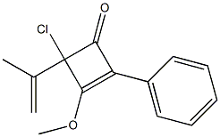 2-Phenyl-4-isopropenyl-4-chloro-3-methoxycyclobuta-2-en-1-one Struktur