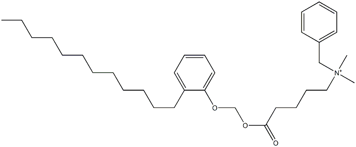 N,N-Dimethyl-N-benzyl-N-[4-[[(2-dodecylphenyloxy)methyl]oxycarbonyl]butyl]aminium Struktur