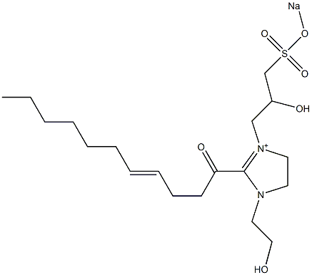 1-(2-Hydroxyethyl)-3-[2-hydroxy-3-(sodiooxysulfonyl)propyl]-2-(4-undecenoyl)-2-imidazoline-3-ium Struktur