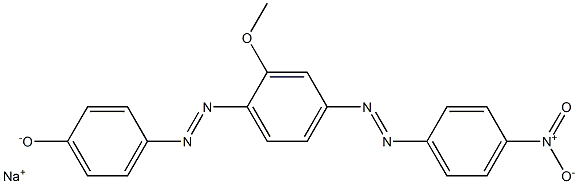 Sodium p-[4-(p-nitrophenylazo)-2-methoxyphenylazo]phenolate Struktur