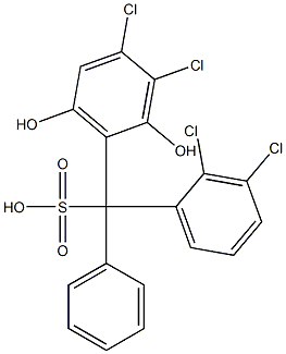 (2,3-Dichlorophenyl)(3,4-dichloro-2,6-dihydroxyphenyl)phenylmethanesulfonic acid Struktur