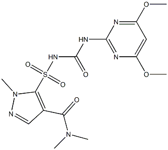 1-(4,6-Dimethoxy-2-pyrimidinyl)-3-(1-methyl-4-dimethylaminocarbonyl-1H-pyrazol-5-ylsulfonyl)urea Struktur