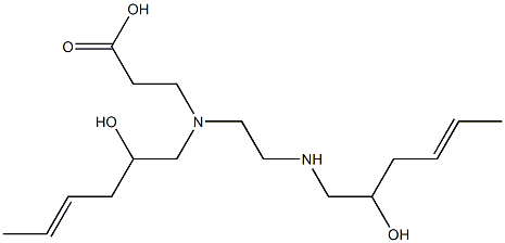 3-[N-(2-Hydroxy-4-hexenyl)-N-[2-(2-hydroxy-4-hexenylamino)ethyl]amino]propionic acid Struktur