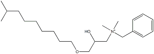 N-[2-Hydroxy-3-[(8-methylnonyl)oxy]propyl]-N,N-dimethylbenzenemethanaminium Struktur