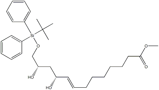 (8E,10R,12S)-13-(tert-Butyldiphenylsilyloxy)-10,12-dihydroxy-8-tridecenoic acid methyl ester Struktur