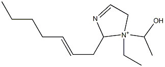 1-Ethyl-2-(2-heptenyl)-1-(1-hydroxyethyl)-3-imidazoline-1-ium Struktur