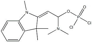 Dichloridophosphoric acid 1-(dimethylamino)-2-(1,3,3-trimethylindolin-2-ylidene)ethyl ester Struktur