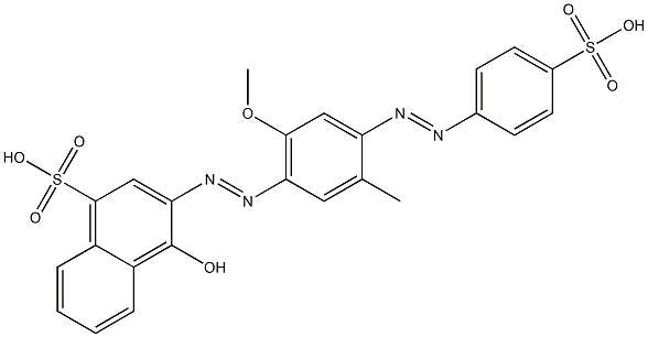 1-Hydroxy-2-[4-(4-sulfophenylazo)-6-methoxy-3-methylphenylazo]-4-naphthalenesulfonic acid Struktur