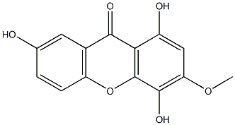 1,4,7-Trihydroxy-3-methoxyxanthone Struktur