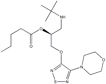 (S)-1-[(1,1-Dimethylethyl)amino]-3-[[4-(morpholin-4-yl)-1,2,5-thiadiazol-3-yl]oxy]-2-propanol valerate Struktur