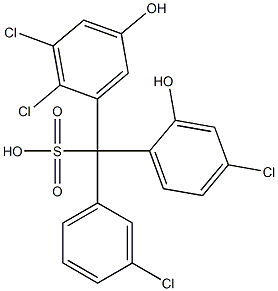 (3-Chlorophenyl)(4-chloro-2-hydroxyphenyl)(2,3-dichloro-5-hydroxyphenyl)methanesulfonic acid Struktur