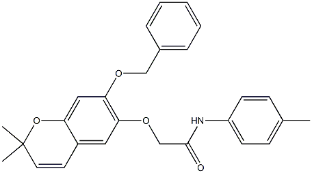 2,2-Dimethyl-7-(benzyloxy)-6-[[(4-methylphenylamino)carbonyl]methoxy]-2H-1-benzopyran Struktur