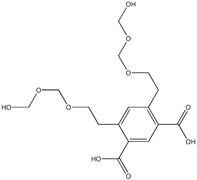 4,6-Bis(6-hydroxy-3,5-dioxahexan-1-yl)isophthalic acid Struktur