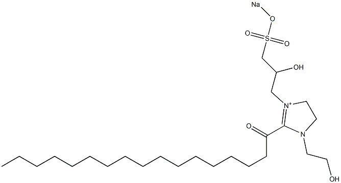 1-(2-Hydroxyethyl)-3-[2-hydroxy-3-(sodiooxysulfonyl)propyl]-2-heptadecanoyl-2-imidazoline-3-ium Struktur