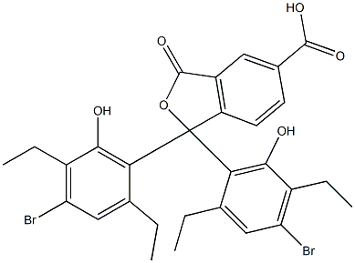 1,1-Bis(4-bromo-2,5-diethyl-6-hydroxyphenyl)-1,3-dihydro-3-oxoisobenzofuran-5-carboxylic acid Struktur