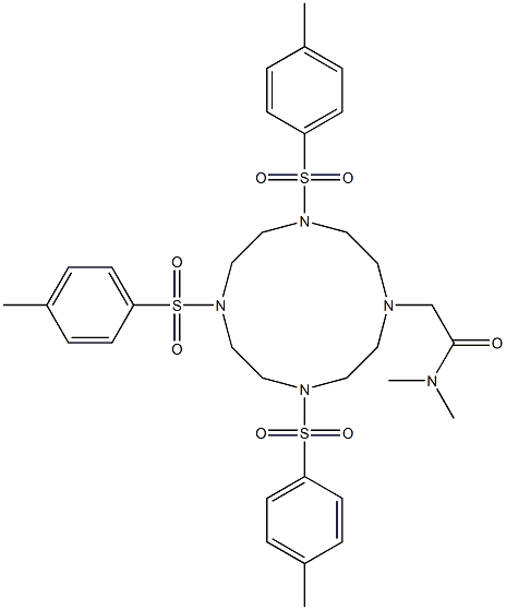 N,N-Dimethyl-4,7,10-tris(4-methylphenylsulfonyl)-1,4,7,10-tetraazacyclododecane-1-acetamide Struktur