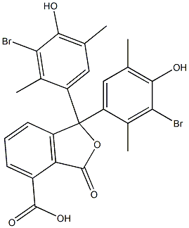 1,1-Bis(3-bromo-4-hydroxy-2,5-dimethylphenyl)-1,3-dihydro-3-oxoisobenzofuran-4-carboxylic acid Struktur