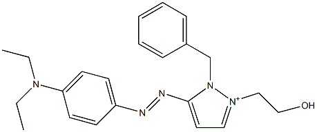 5-[[4-(Diethylamino)phenyl]azo]-2-(2-hydroxyethyl)-1-(phenylmethyl)-1H-pyrazol-2-ium Struktur