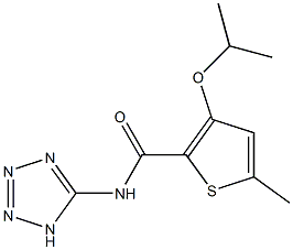 3-Isopropyloxy-5-methyl-N-(1H-tetrazol-5-yl)thiophene-2-carboxamide Struktur