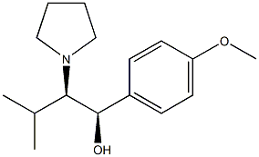 (1R*,2R*)-3-methyl-1-(p-methoxyphenyl)-2-(1-pyrrolidinyl)butanol Struktur