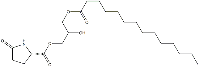 1-[(L-Pyroglutamoyl)oxy]-2,3-propanediol 3-tetradecanoate Struktur